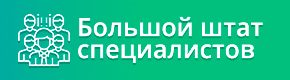 Большой штат специалистов